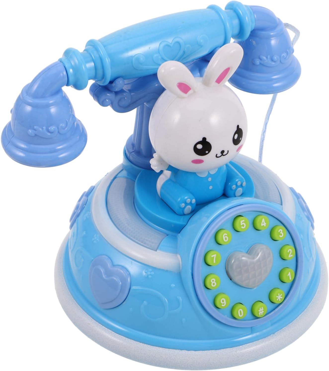 FELTECHELECTR Vintage Boy Girl Pretend Landline Phone Toy Interactive Rotary Dial Toy Multiple Play Modes for Boy Girl Imaginative Educational Fun for Boys and Girls