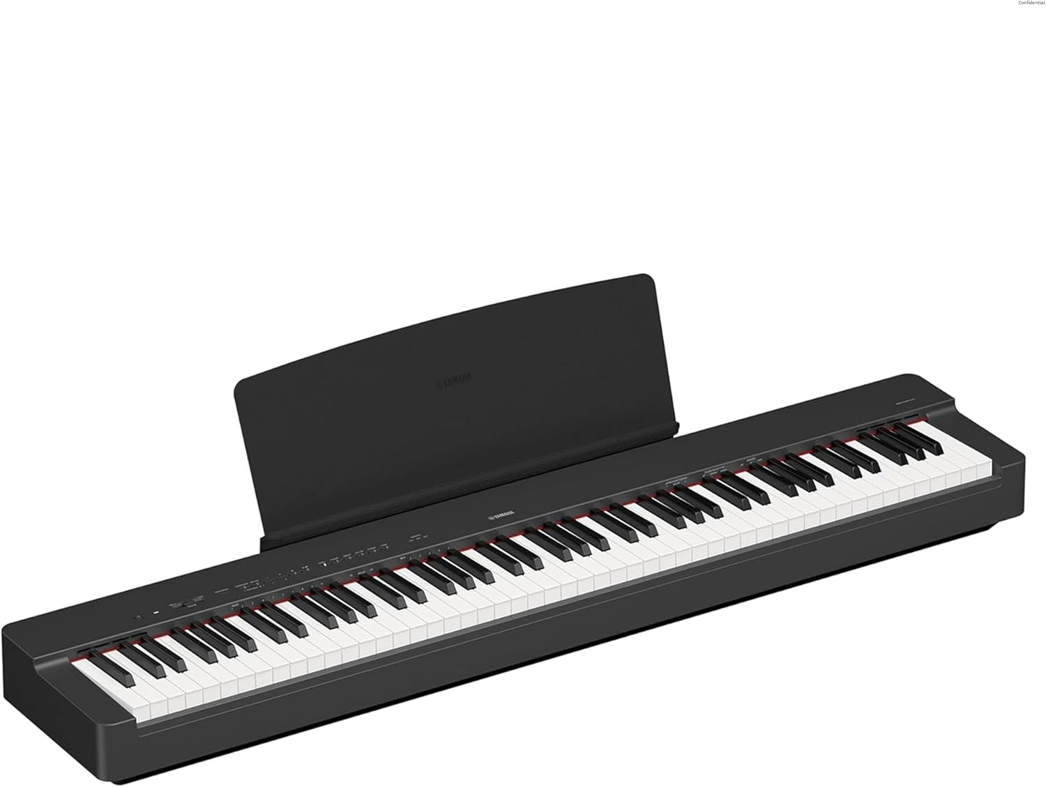 Yamaha P-225 Digital Piano with 88 Graded Hammer Compact Keys and 24 Instrumental Voices, Lightweight and Portable, Black