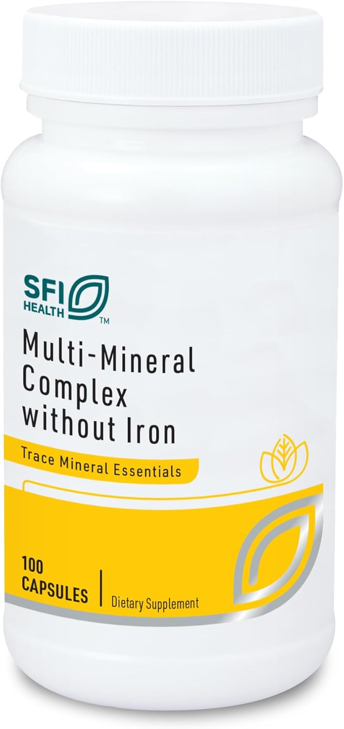Klaire Labs Multi-Mineral Complex Without Iron - Broad Spectrum & Hypoallergenic Essential Trace Mineral Blend with Copper & Zinc, Iron-Free (100 Capsules)
