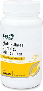 Klaire Labs Multi-Mineral Complex Without Iron - Broad Spectrum & Hypoallergenic Essential Trace Mineral Blend with Copper & Zinc, Iron-Free (100 Capsules)