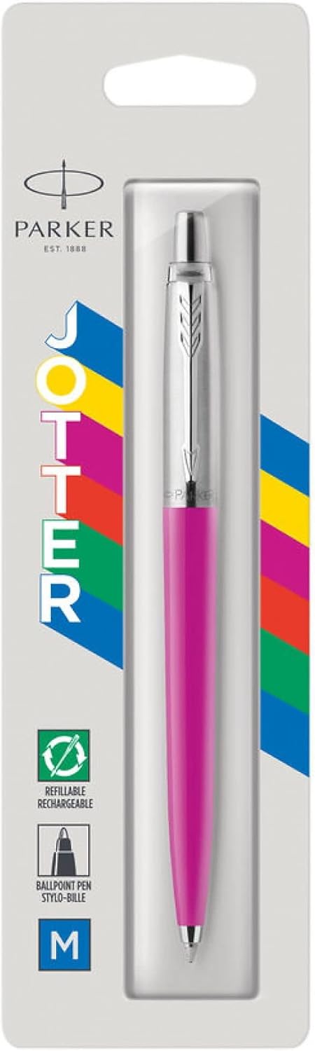Parker Jotter Originals Ballpoint Pen | Classic Magenta Finish | Medium Point | Blue Ink | 1 Count