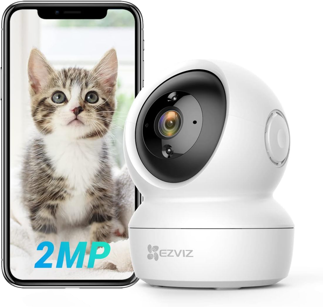 EZVIZ Security Camera Pan/Tilt 1080P Indoor Dome, Smart IR Night Vision, Motion Detection, Auto Tracking, Baby/Pet Monitor, 2-Way Audio, Works with Alexa and Google(C6N)