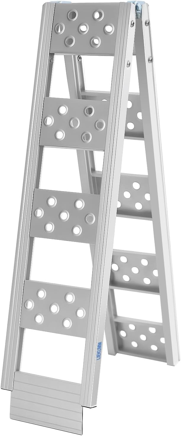 LIEKUMM 1PC Motorbike Ramp, 180 cm Folding Motorcycle Ramp, 200 kg Capacity Aluminum Motorbike Ramps for Vans, Loading Ramps for Dirt Bikes, E-bikes, Bicycles, Motorbikes
