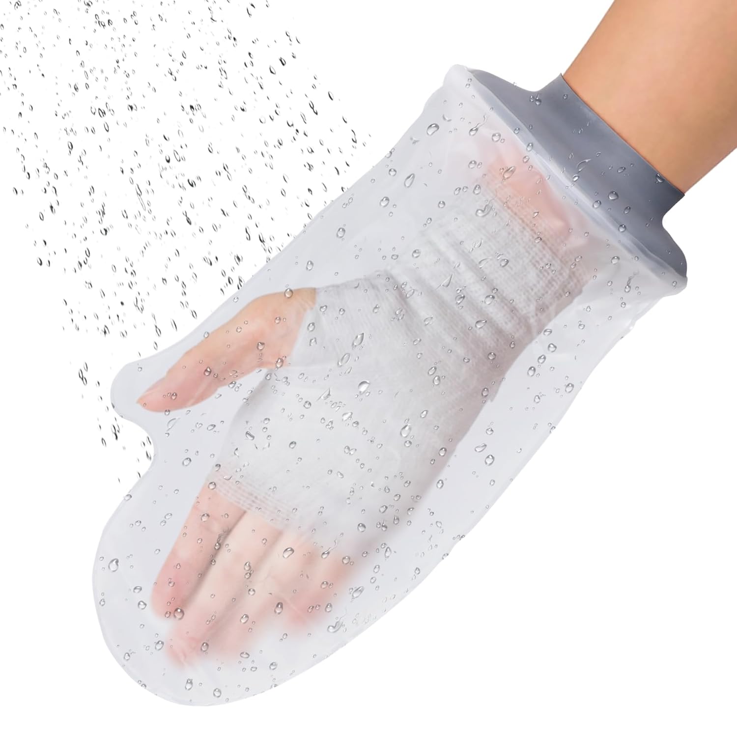 Waterproof Hand Cast Cover for Shower Wound Protector Bath Adult Watertight Cast Bag Showering for Surgery Wrist, Finger, Reusable Durable (A-Hand)