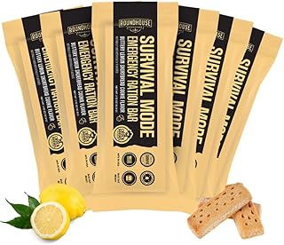 by Chuck Norris Roundhouse Provisions Survival Mode Emergency Ration Bars. Bug-out bag, Emergency, Hike, Ready To Eat Supply For Disaster, Hurricane, Flood Preparedness, Lemon shortbread, whole grain sorghum, 14 vitamins and minerals. 5 year shelf life, Pack of 6