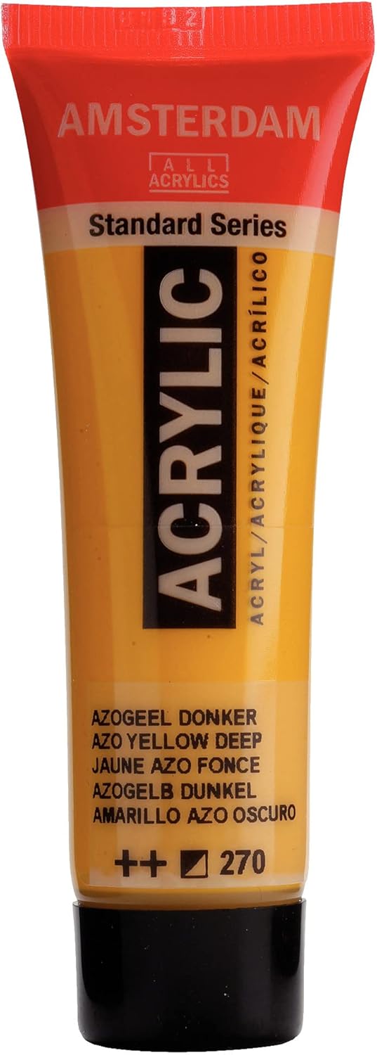 Amsterdam Acrylic Paint Standard Series - Dark azo yellow 270 20 ml tube - Lightfast semi-opaque - Versatile medium viscosity satin finish