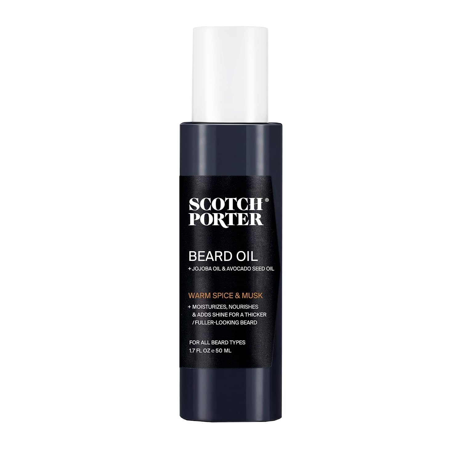 Scotch Porter Smoothing Beard Oil for Men, Warm Spice & Musk Scent (1-Pack)