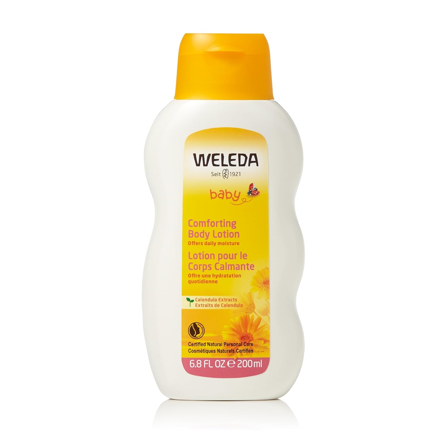 Weleda Baby Calendula Comforting Body Lotion, Plant Rich Moisturizer with Calendula, Chamomile, Sweet Almond and Sesame Oils, 6.8 Fl Oz