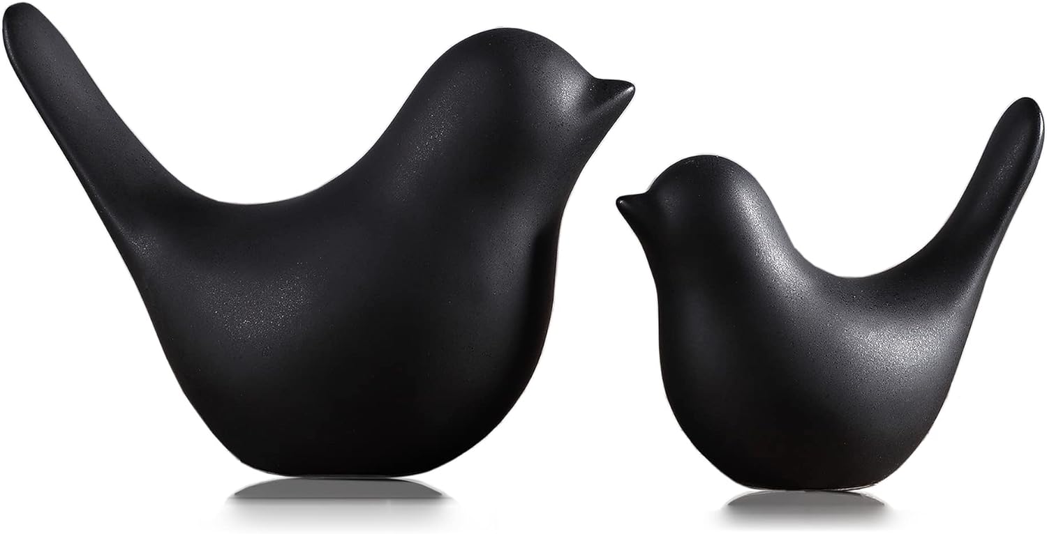 FANTESTICRYAN Small Animal Statues Home Decor Modern Style Black Decorative Ornaments for Living Room, Bedroom, Office Desktop, Cabinets