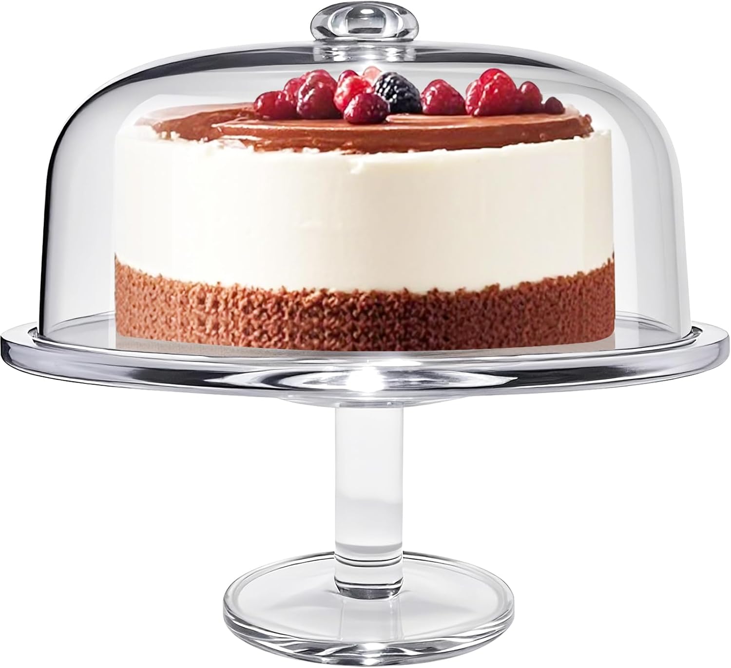 Acrylic Cake Stand with Dome 12 Inch Clear Rotating Cake Display Spinner Holder with Lid for Party Wedding Decorating