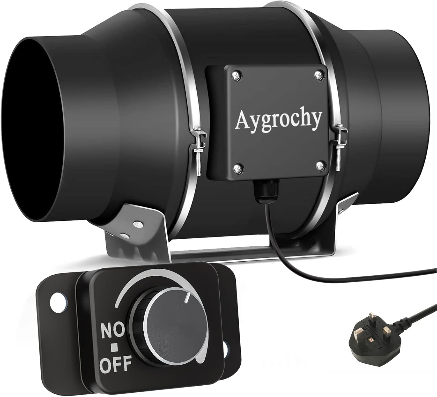 Aygrochy Quiet 4 Inch Inline Fan with Variable Speed Controller, Using for Heating Cooling Booster, Grow Tents, Hydroponics,Home use Ventilation and Exhaust Blower.