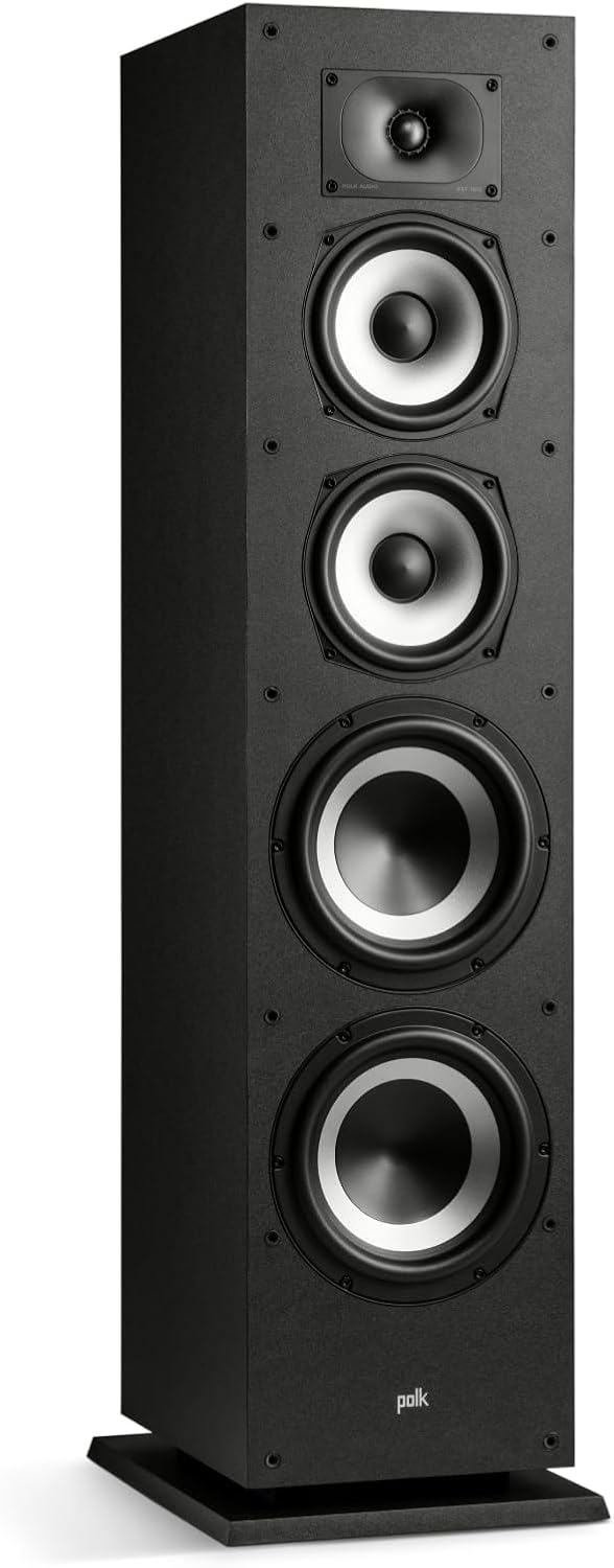 Polk Audio Monitor XT70 High-Resolution Floor-Standing Speaker, Hi-Res Certified, Dolby Atmos & DTS:X Compatible - Black