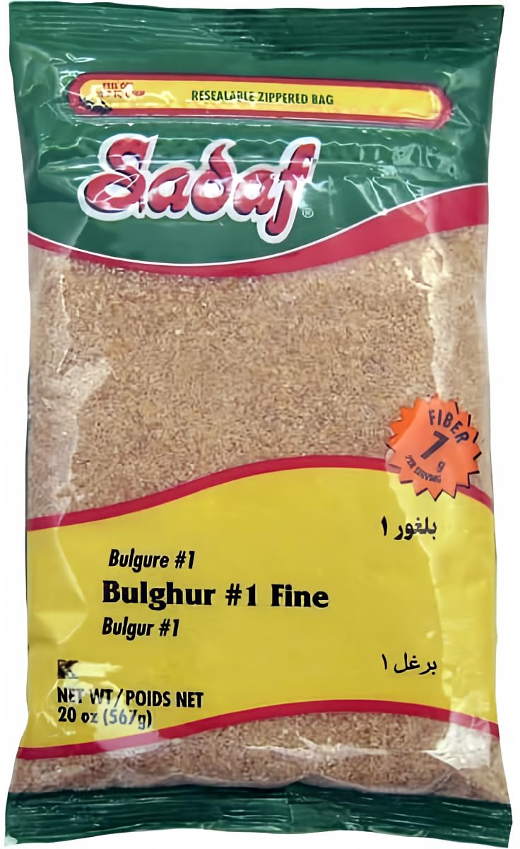 Sadaf Bulghur #1 Fine - Bulgur Wheat for Cooking and Food Flavoring - Middle Eastern Cuisine - Kosher - 20 Oz Resealable Bag