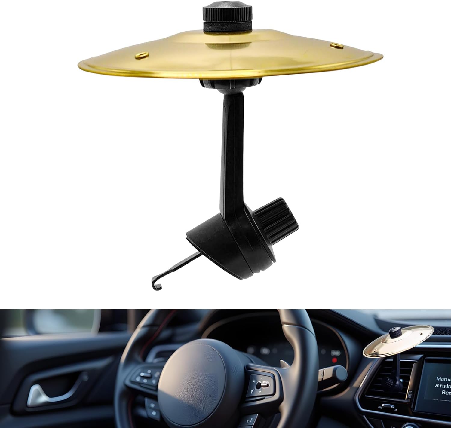 Car Crash Cymbal Air Vent, Mini Drum Cymbals for Car Vent Creative Funny Metal Musical Instrument Finger Cymbal Cars Ornaments to Make Your Driving More Fun