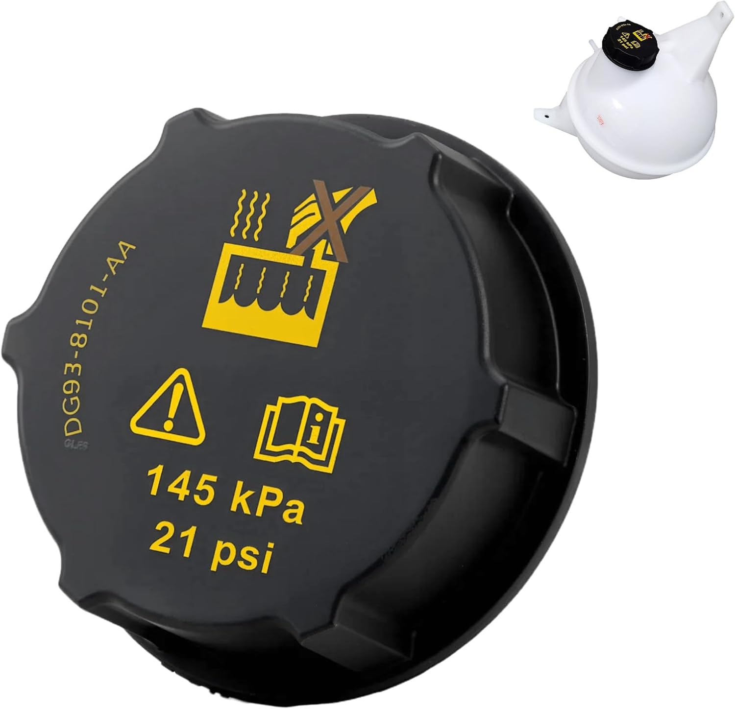 Coolant Cap DG938101AA, Replacement Radiator Expansion Water Tank Cap for Ford fiesta Focus/Mustang/Fusion/Escape/Bronco/Edge/Fiesta/Ranger coolant Cover Lincoln Nautilus/Aviator/MKZ/MKC