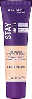 Rimmel London Stay Matte Liquid Mousse - 001 Fair Porcelain - Foundation, Lightweight, Shine Control, Oil-Free, 1oz