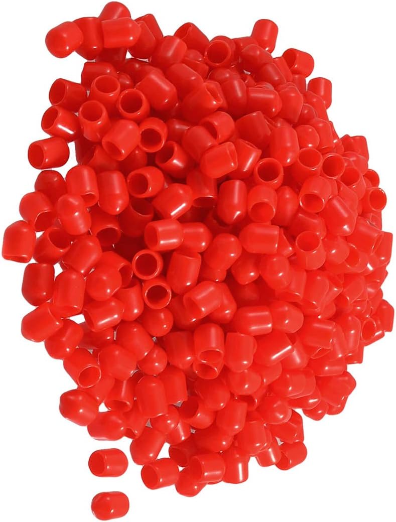 500 Pcs Hydraulics, Pneumatics & Plumbing 6mm Inner Diameter Red PVC sli-p Pipe End Caps Pipes Cover Fittings