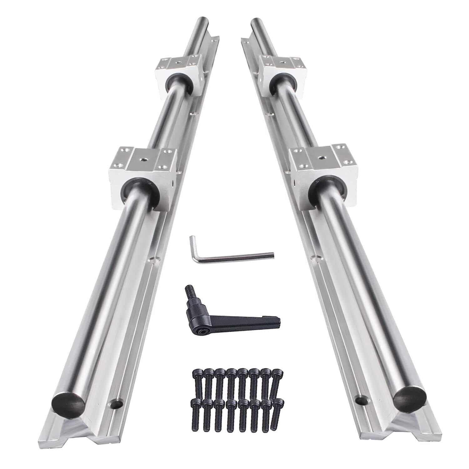 CNCMANS SBR20-1500mm Linear Guide 2 Pieces SBR20 Stainless Steel Linear Rail and 4 Pieces SBR20UU Bearing Block CNC Parts for Automated Machines and Equipments (SBR20 59.05inch)