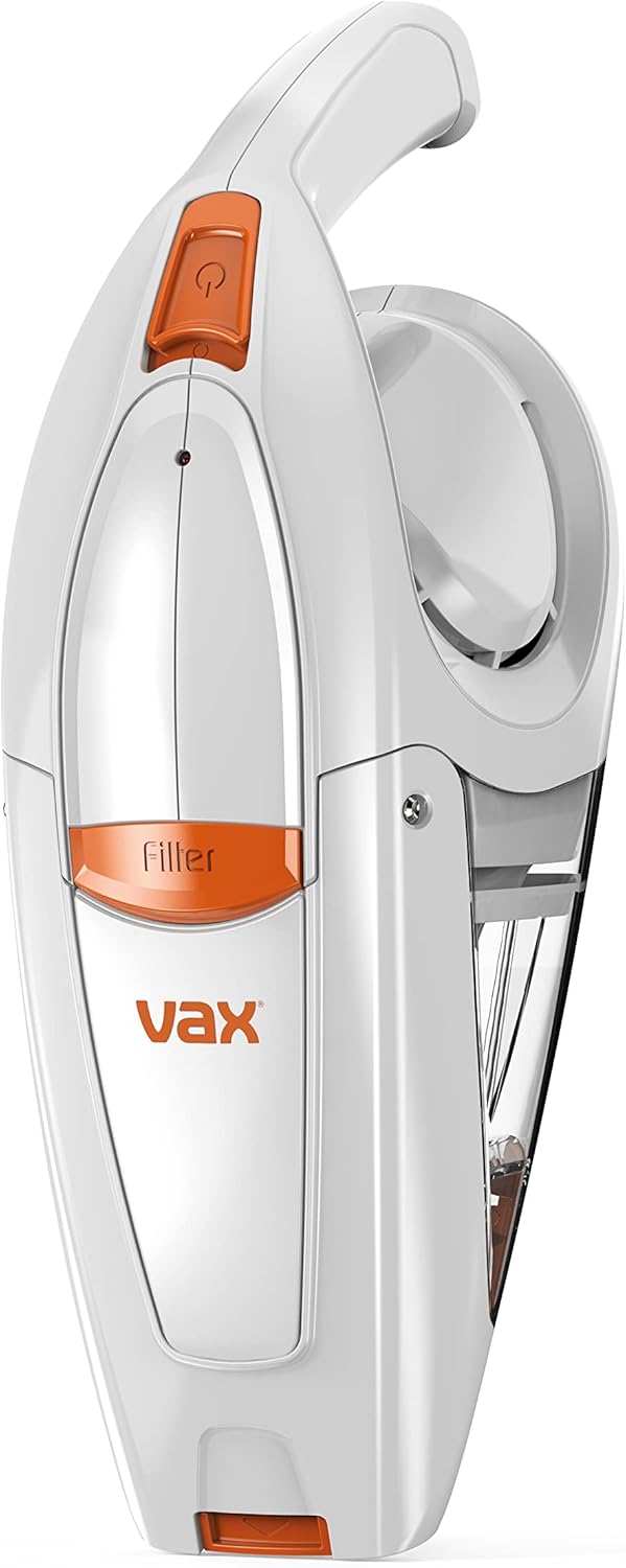 Vax Gator Cordless Handheld Vacuum Cleaner | Lightweight, Quick Cleaning | Built-in Crevice Tool - H85-GA-B10, 0.3 Litre, White and Orange