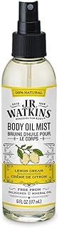J.R. Watkins Natural Hydrating Body Oil Mist, Lemon Cream, Moisturizing Body Oil Spray for Glowing Skin, USA Made and Cruelty Free, 6 fl oz, Single