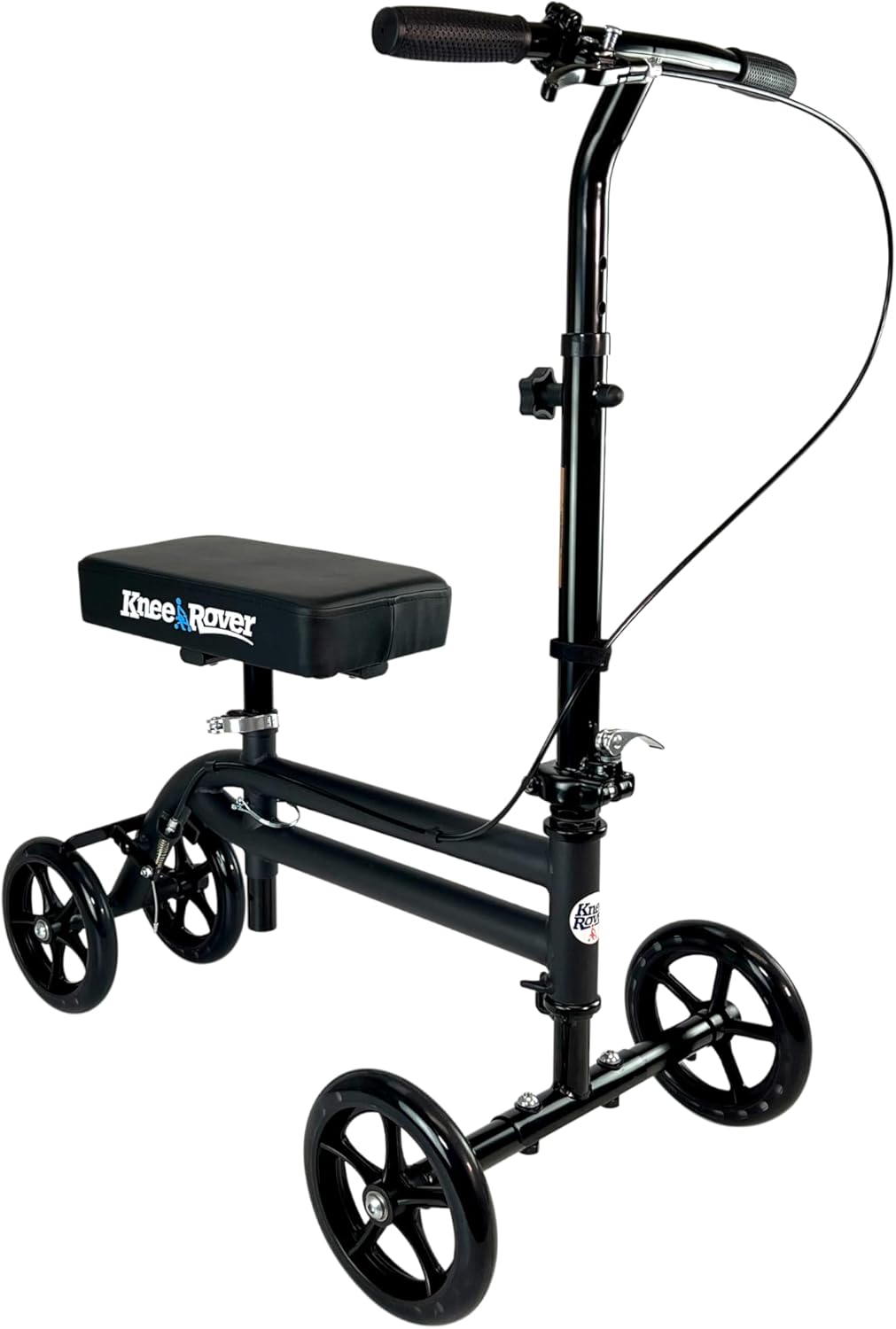 KneeRover Economy Knee Scooter Steerable Knee Walker for Adults for Foot Surgery, Broken Ankle, Foot Injuries - Foldable Knee Rover Scooter for Broken Foot Injured Leg Crutch (Black)