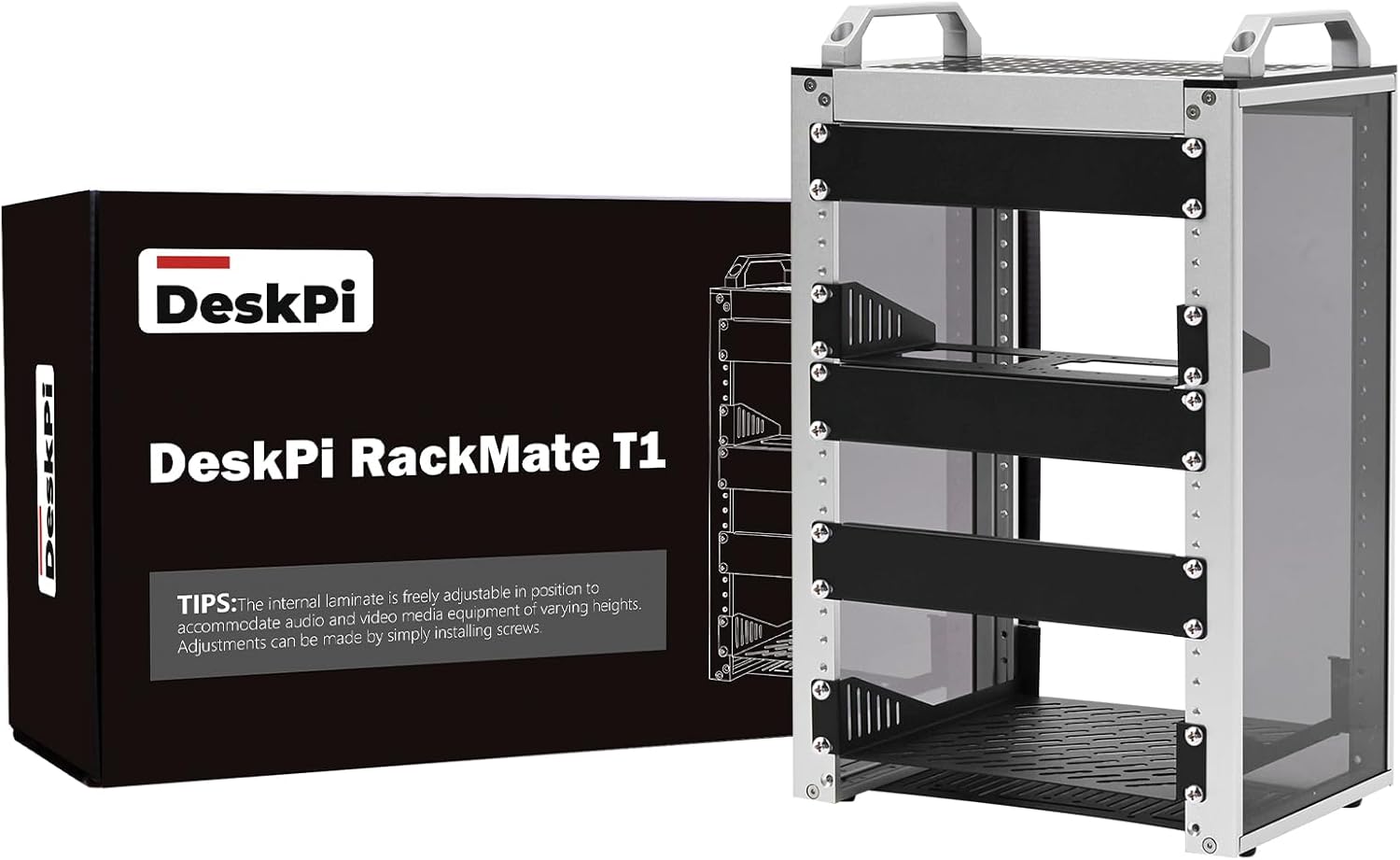 GeeekPi 8U Server Cabinet, 10 inch Server Rack for Network, Servers, Audio, and Video Equipment, DeskPi RackMate T1 Rackmount