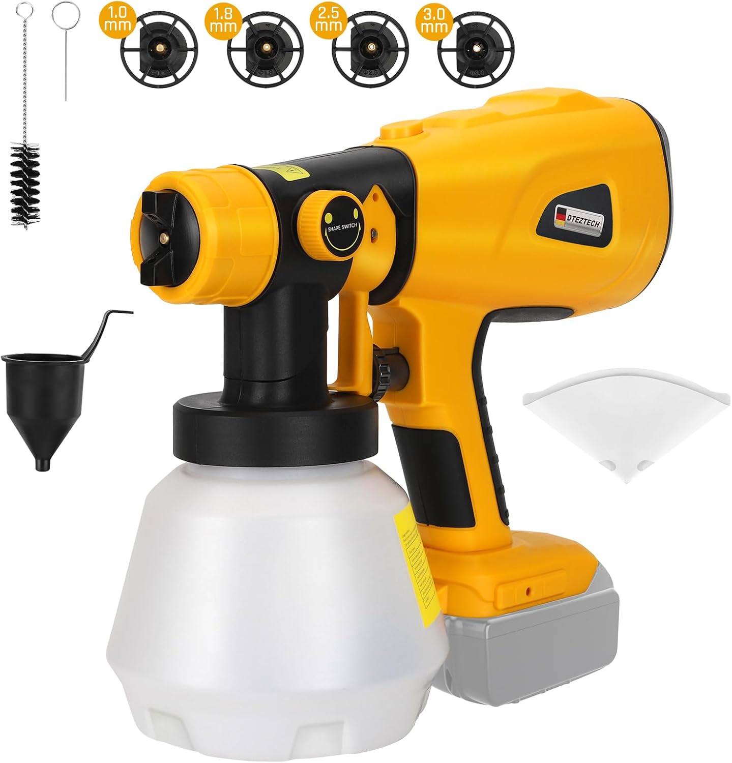 Paint Sprayer for Dewalt 20V MAX Battery, HVLP Spray Paint Gun with Brushless Motor and Copper Nozzle, 200W Cordless Paint Sprayer for Home Interior and Exterior, House Painting(Battery Not Included)