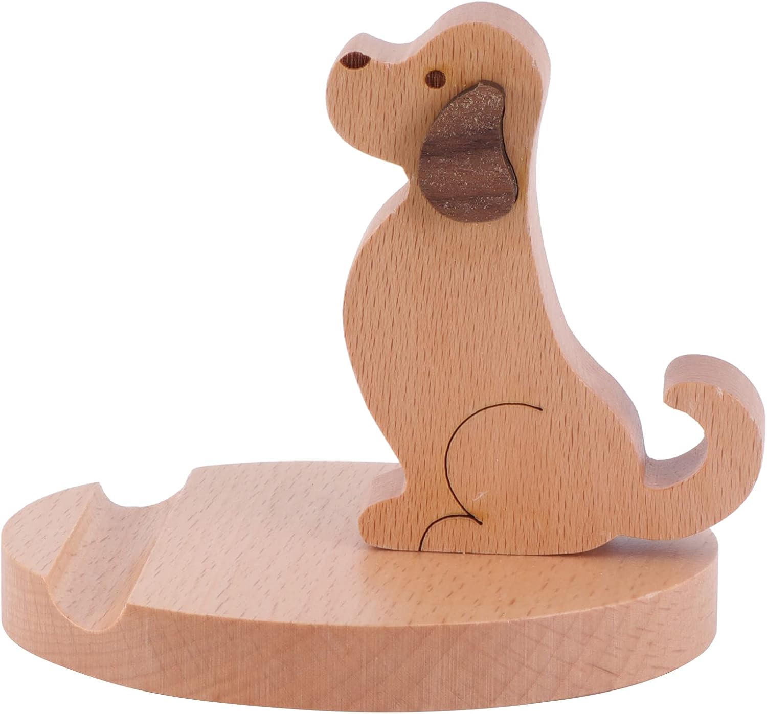 Garneck Wooden Phone Holder Cute Dog Cellphone Stand Holder Wood Mobile Phone Stand for Desk Office Home Car