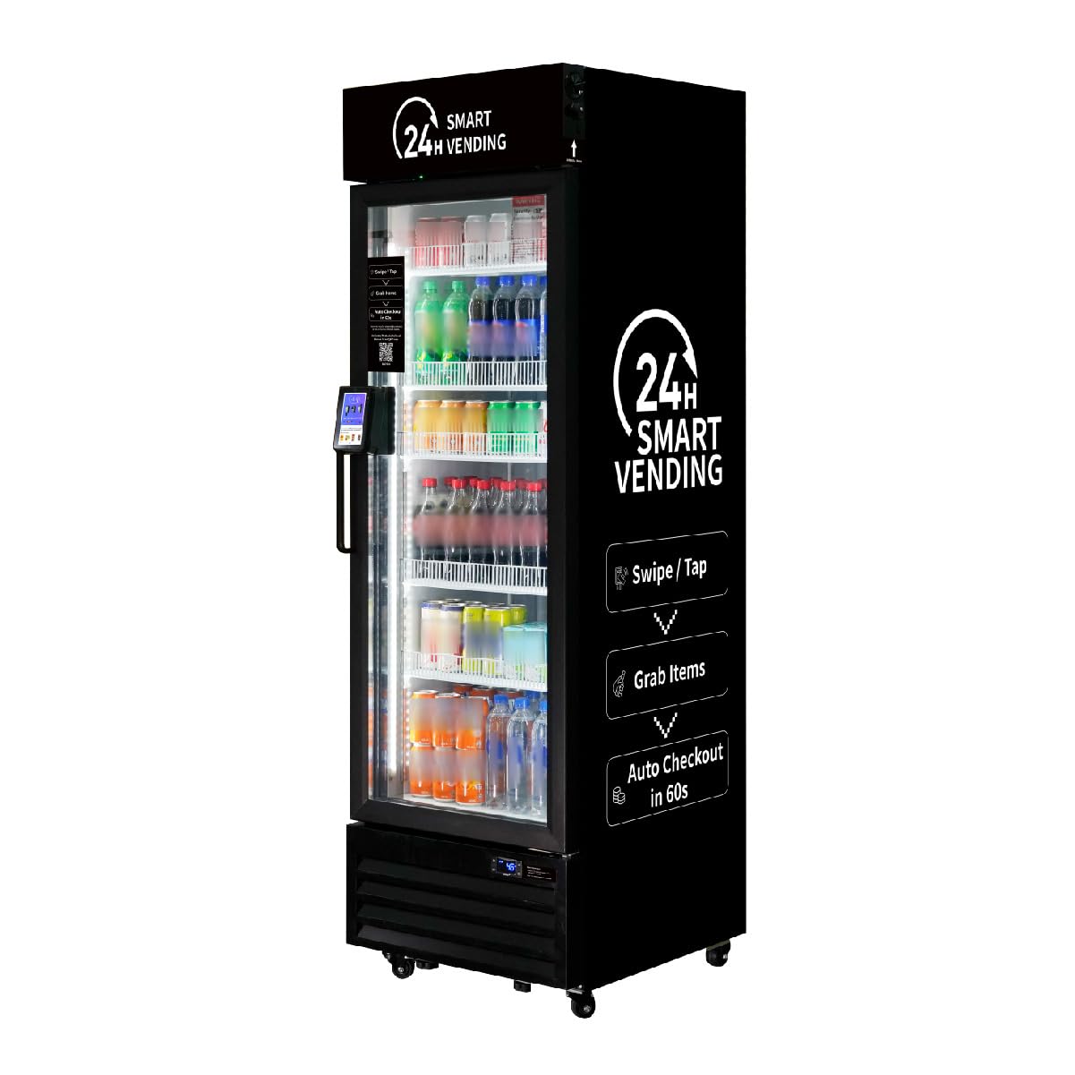 Vending Machine,Smart Refrigerated Vending Machine with Touch Card Reader US360 (Black, Mini)