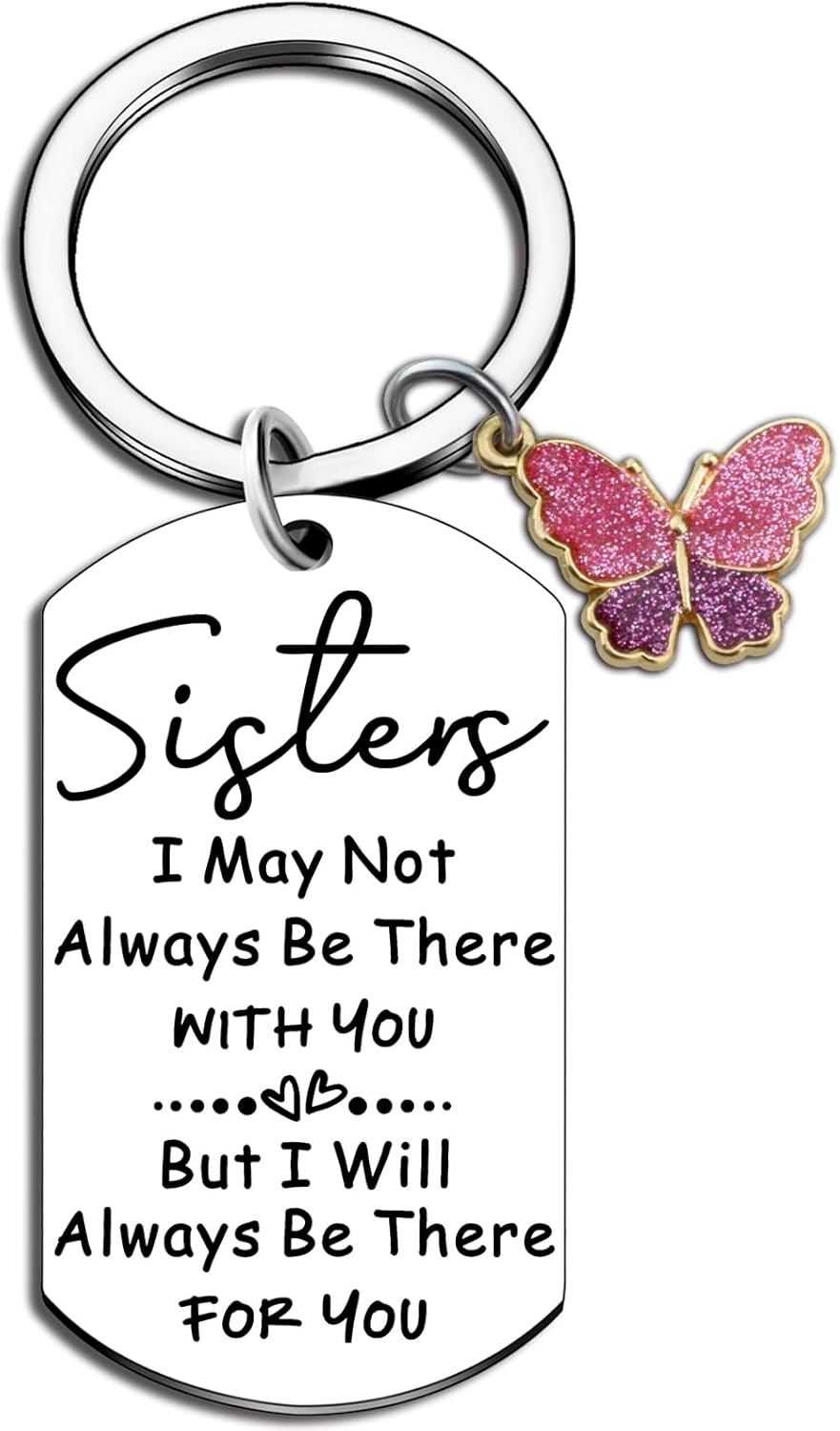 Sister Gifts from Sisters Big Little Sister Birthday Gift for Women Adult Unique Soul Sister Christmas Gifts Ideas for Girls Teens Keychain Best Sister ever Funny Womens Thanksgiving Key Ring