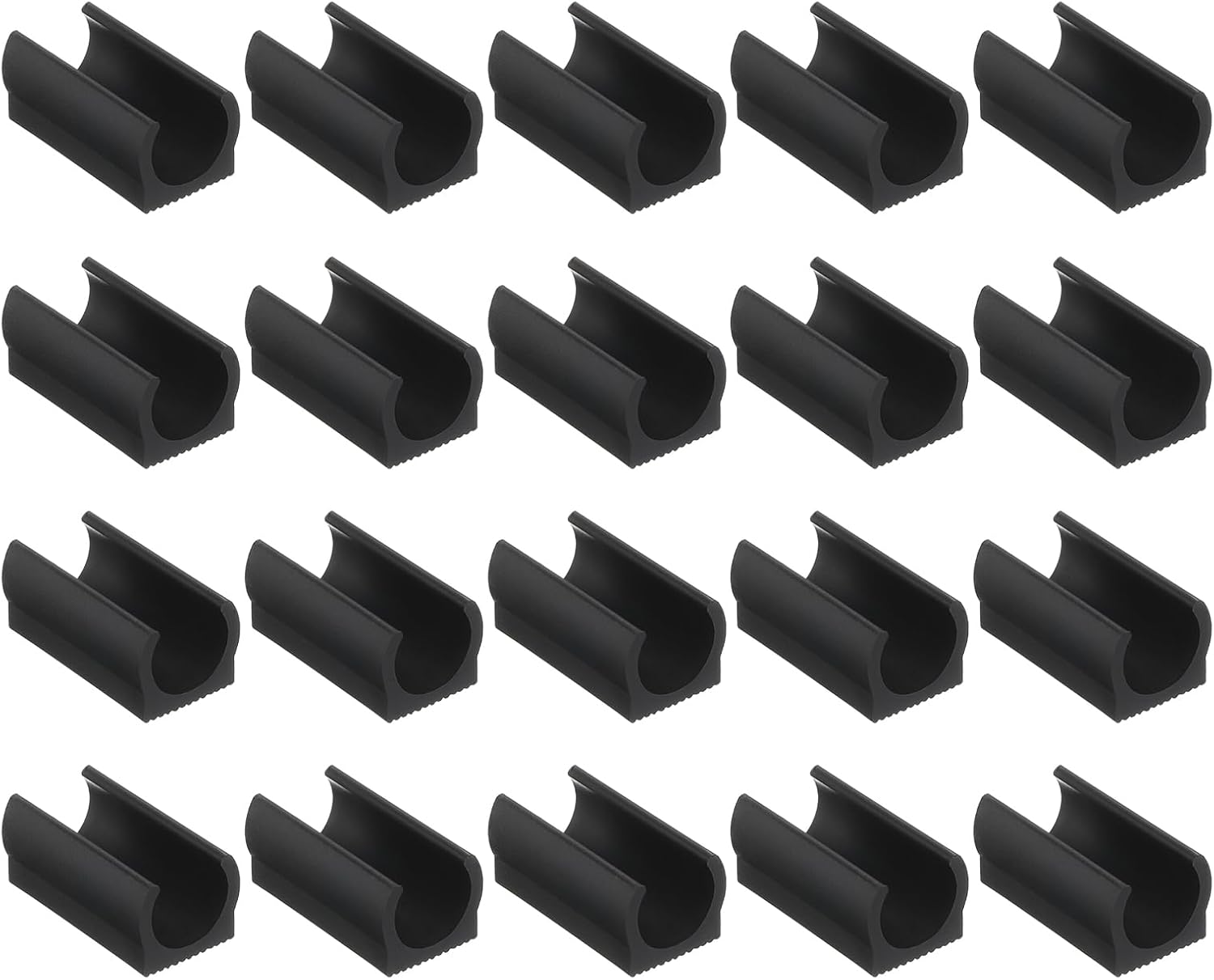 PATIKIL 19mm Rectangle Chair Leg Cover, 20Pcs Plastic Non-Slip Furniture Feet Protectors Tips Covers Floor Glides Tubing Caps for Office Home, Black