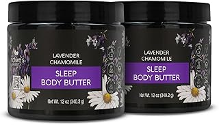 Nature's Beauty Lavender Chamomile Sleep Body Butter Multi-Pack - Sleep Well Luxury Rich Moisturizer, Relax + Calm Your Skin, Made w/Shea Butter, Jojoba + Moringa Seed Oils, 12 oz (2 Pack)