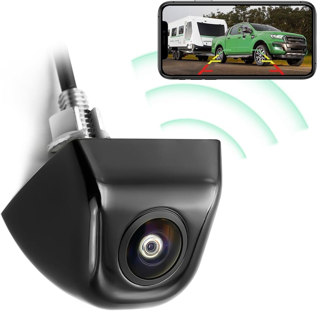GreenYi WiFi Car Wireless Backup Camera, GreenYi 5G 720P HD Car Rear View Reverse Camera for iPhone iPad Android Smart Phone Tablet with 170 Degrees Wide Viewing Angle