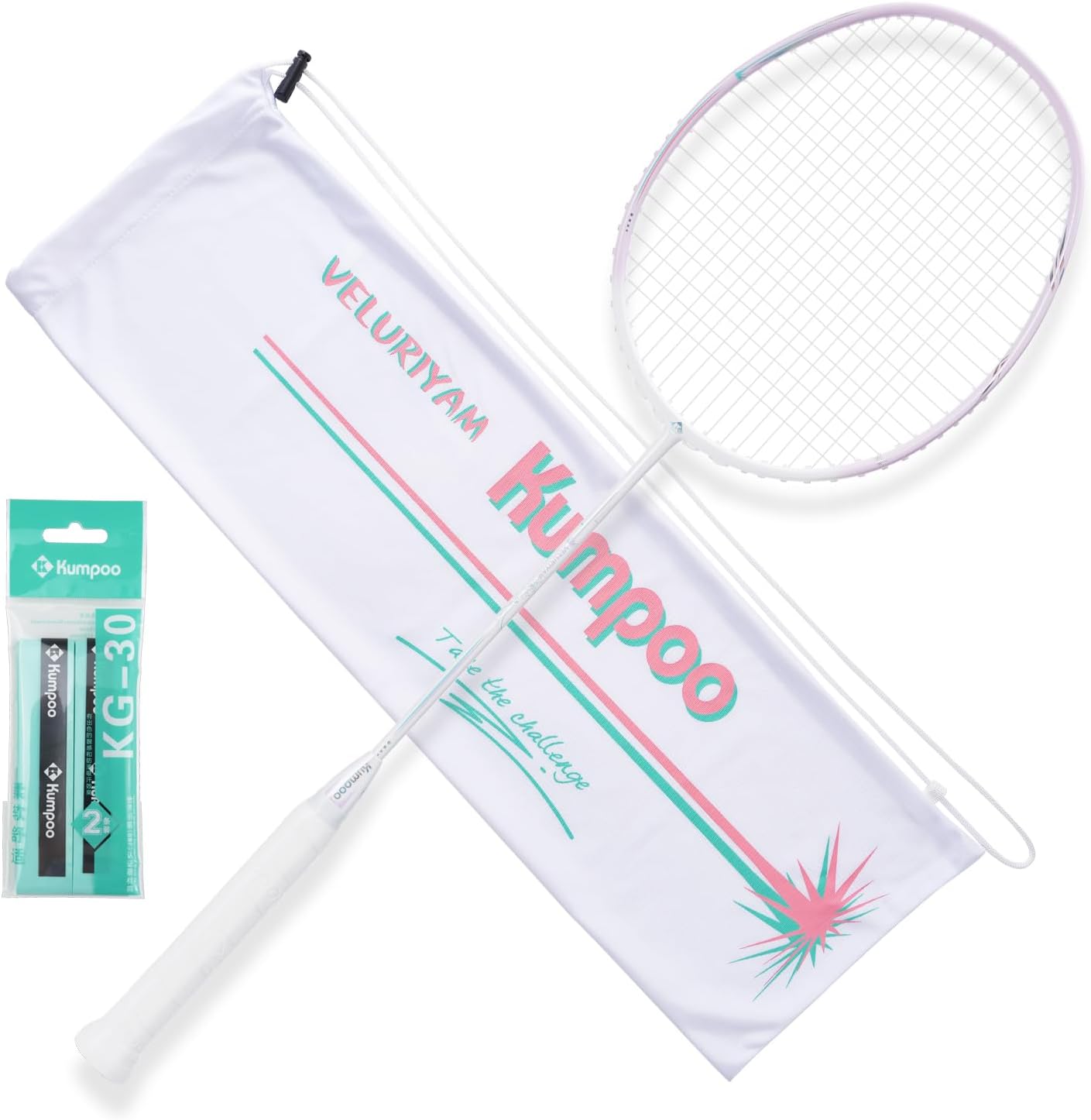 Badminton Racket 5U Lightweight Pre-strung with Overgrips and Bag