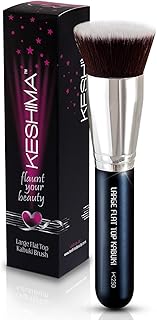 Large Flat Top Kabuki Foundation Brush By Keshima - Premium Makeup Brush for Liquid, Cream, and Powder - Buffing, Blending, and Face Brush, 1.6" Top Diameter