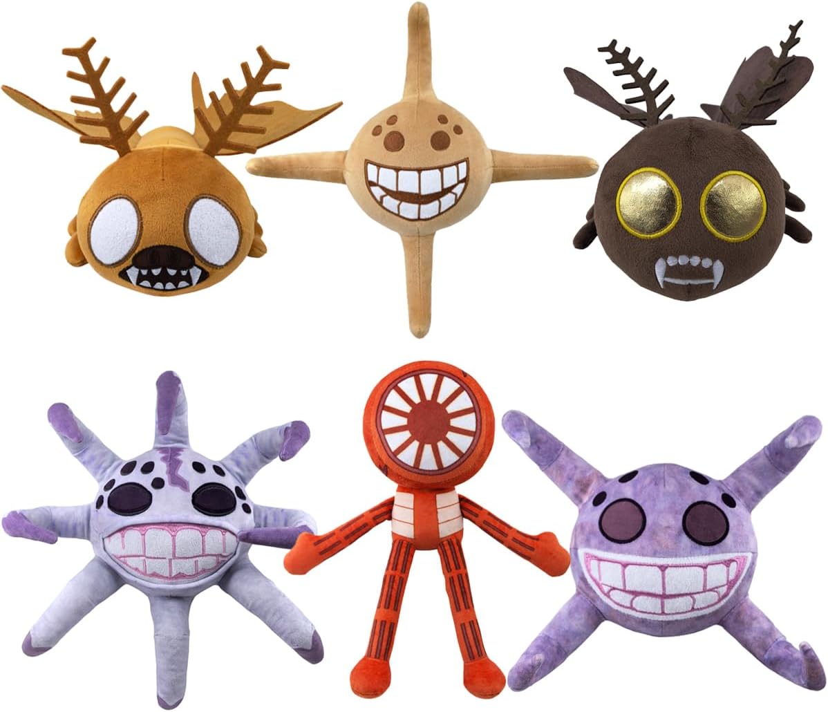 WESOPAN Doors Floor 2 Plushies, 6pcs Giggle Figure Gloombat Batmothor Grumble Plush for Game Fans Boys and Girls, Horror Monster stuffed Plush Toys for Halloween, Christmas, Birthday Gift (6 PCS)