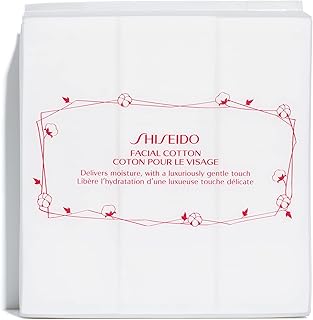 Shiseido Facial Cotton Pads - Includes 165 Squares - For Softener Application & Makeup Removal - 100% Natural, Super Soft