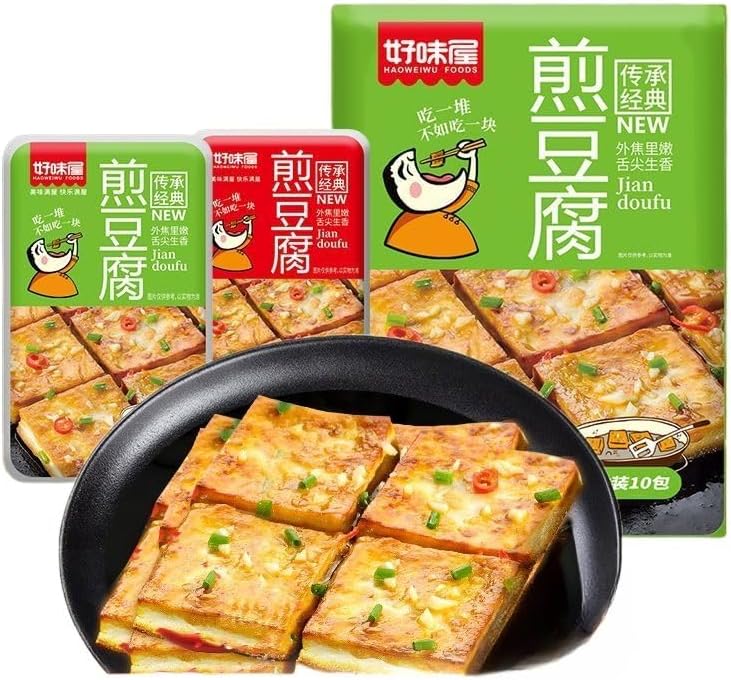 Fried tofu, spicy dried tofu, instant dried bean curd, garlic dried tofu 8g, handmade dried tofu, spicy hot bean curd, Chinese latiao, spicy snacks, leisure snacks, vegetarian (Mixed flavors,10packs)
