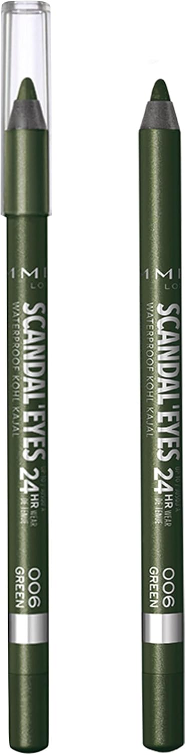 Rimmel Scandal'Eyes Waterproof Eyeliner, green , 1.3 Gram, Pencil