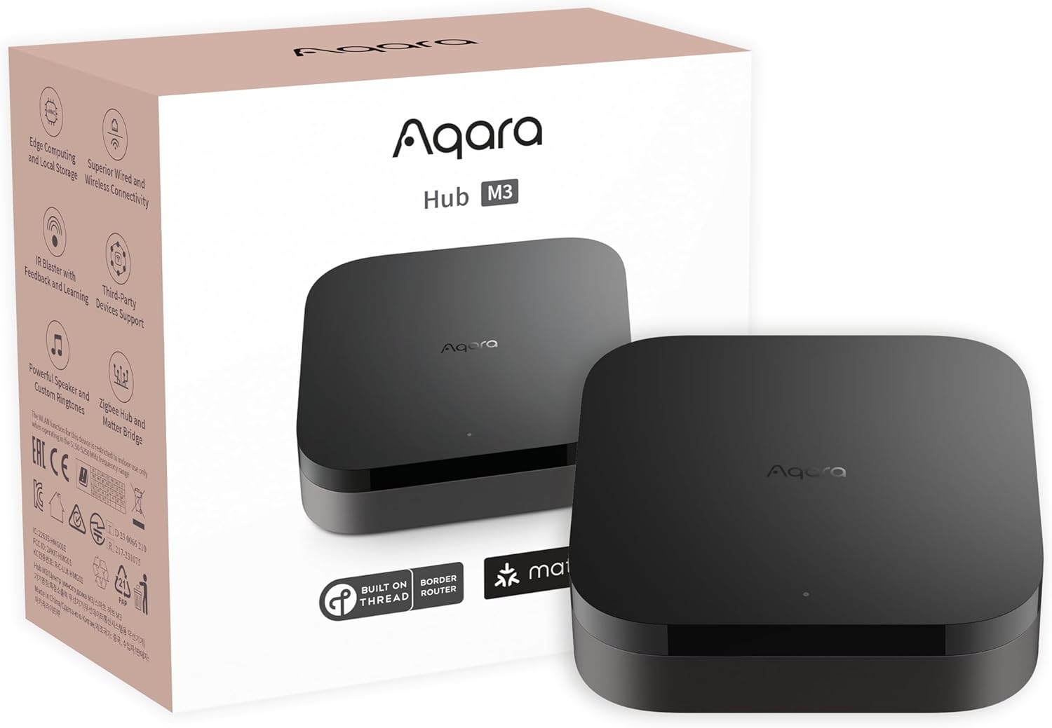 Aqara Smart Hub M3 for Home Automation, Matter Controller, Thread Border Router, Features Aqara Zigbee(Not 3rd-Party), Bluetooth, Wi-Fi, PoE, IR, Supports Alexa, Google Assistant, HomeKit, IFTTT