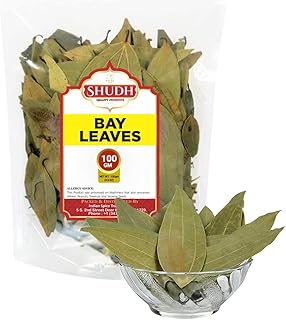 Shudh Bay Leaf (Leaves) Whole Spice Hand Selected Extra Large 3.5oz (100g) ~ All Natural | Gluten Friendly | NON-GMO | Vegan | Indian Origin (Tej Patta)
