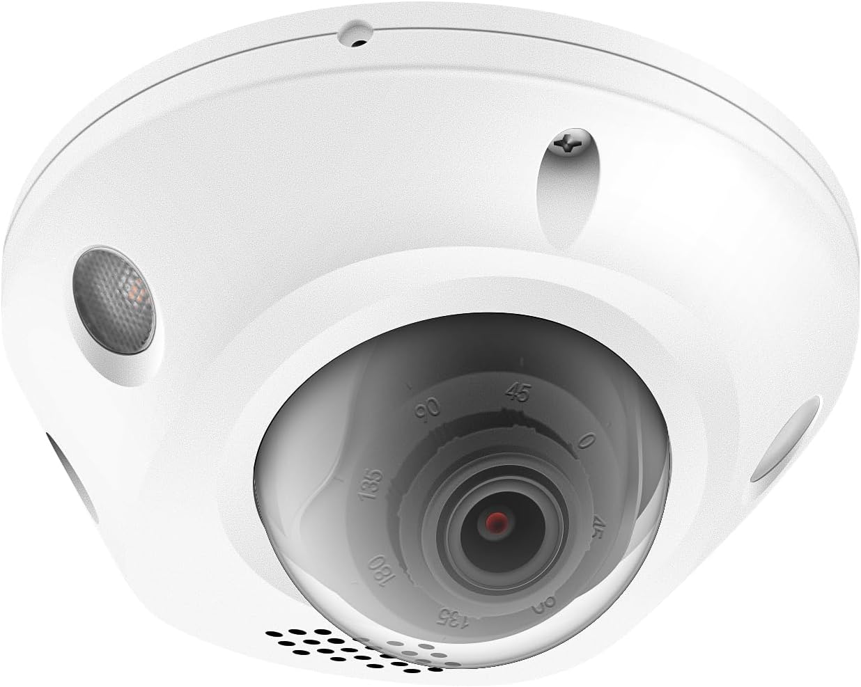 Hik-Vision/Uniview Compatible 4K 8MP Mini Low Profile Dome PoE IP Camera Outdoor Dual Light (Default IR) 2 Way with 2.8mm Lens 108° Wide Angle