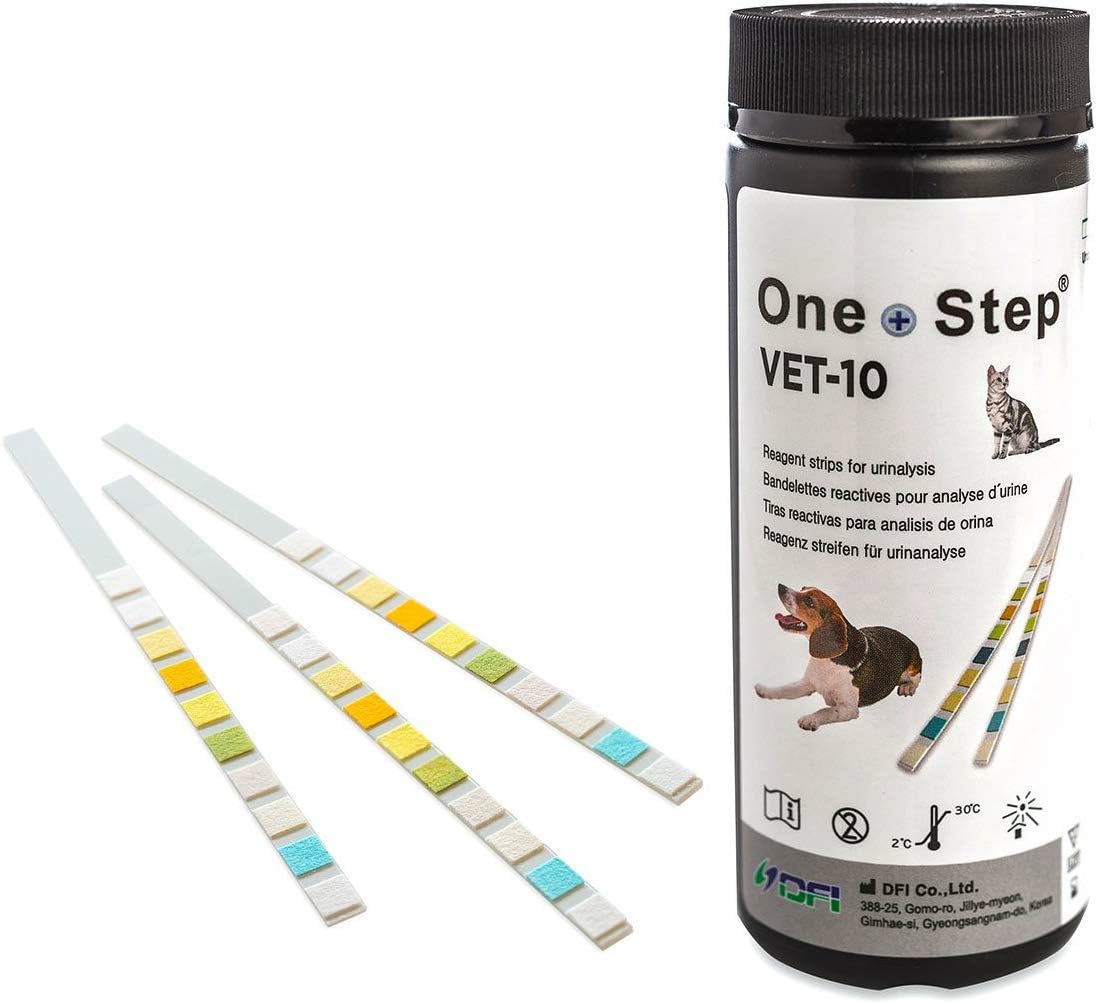 One Step Dog, Cat, Pet Urine Test Strips, pH, Infection, Diabetes, Vet Parameter Sticks, 100 Testing Strips