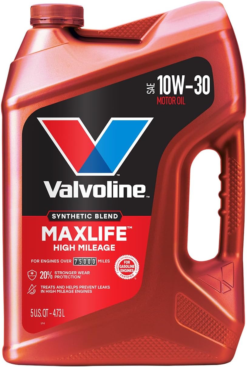 Valvoline High Mileage with MaxLife Technology 10W-30 Synthetic Blend Motor Oil 5 Quart