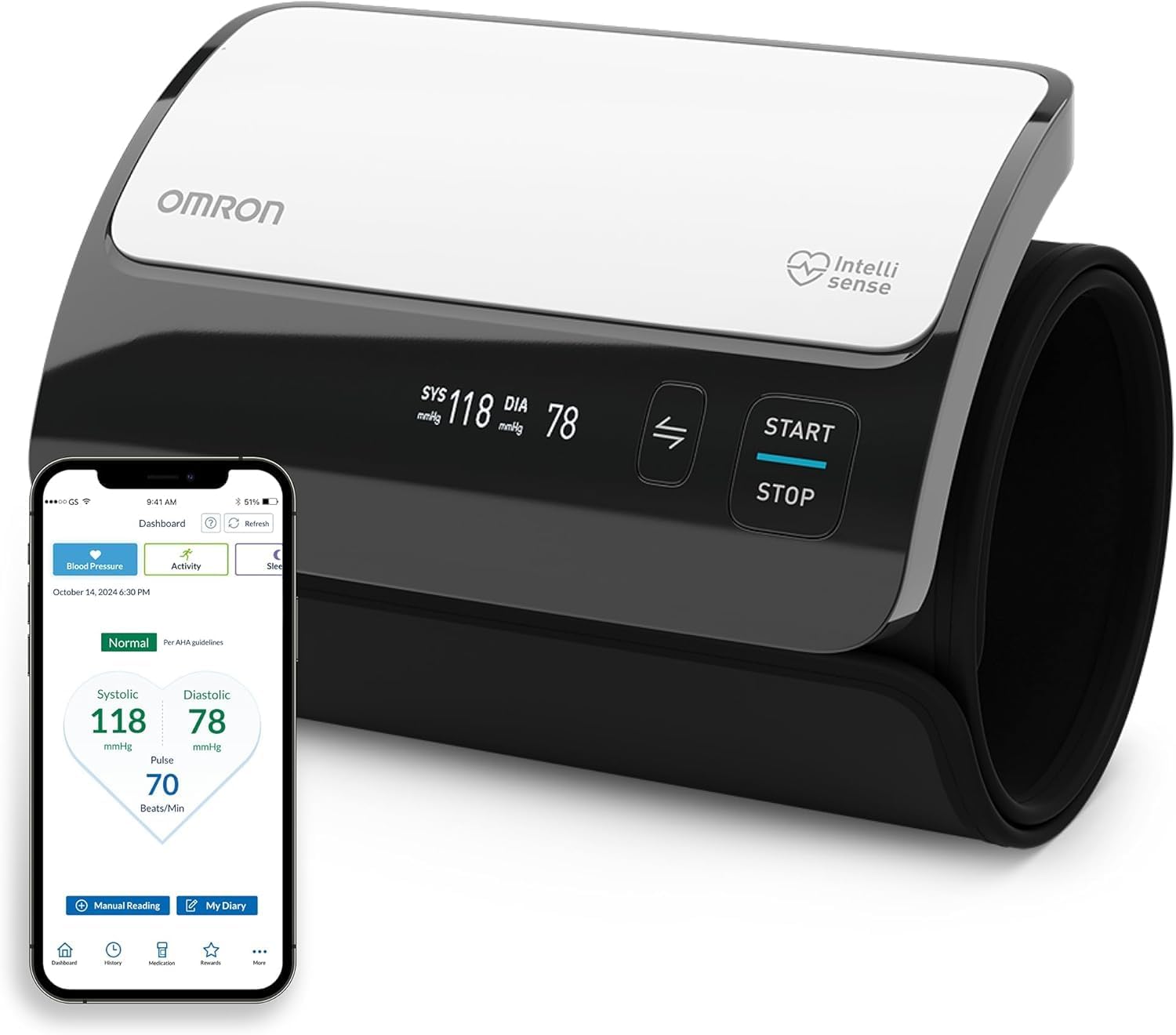 OMRON Evolv Bluetooth Wireless Upper Arm Blood Pressure Monitor - Clinically Validated Blood Pressure Arm Cuff - One-Piece Portable Monitor