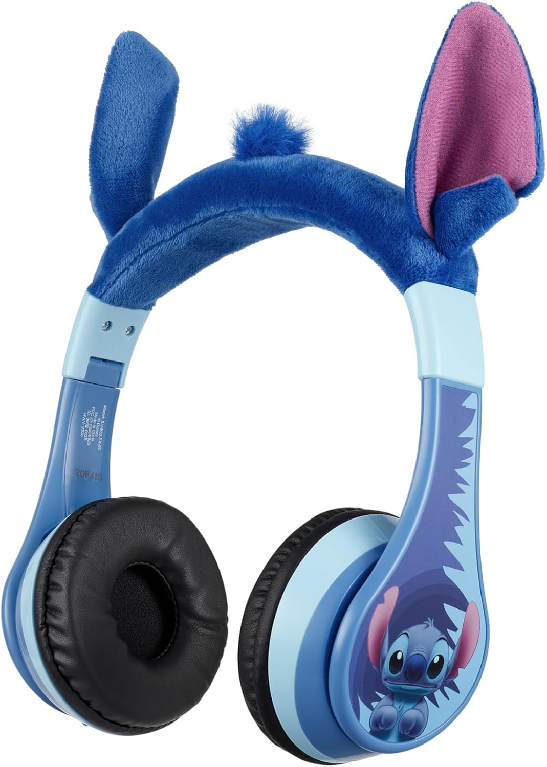 eKids Disney Stitch Bluetooth Headphones, Wireless Headphones with Microphone Includes Aux Cord, Volume Reduced Kids Foldable Headphones for School, Home, or Travel