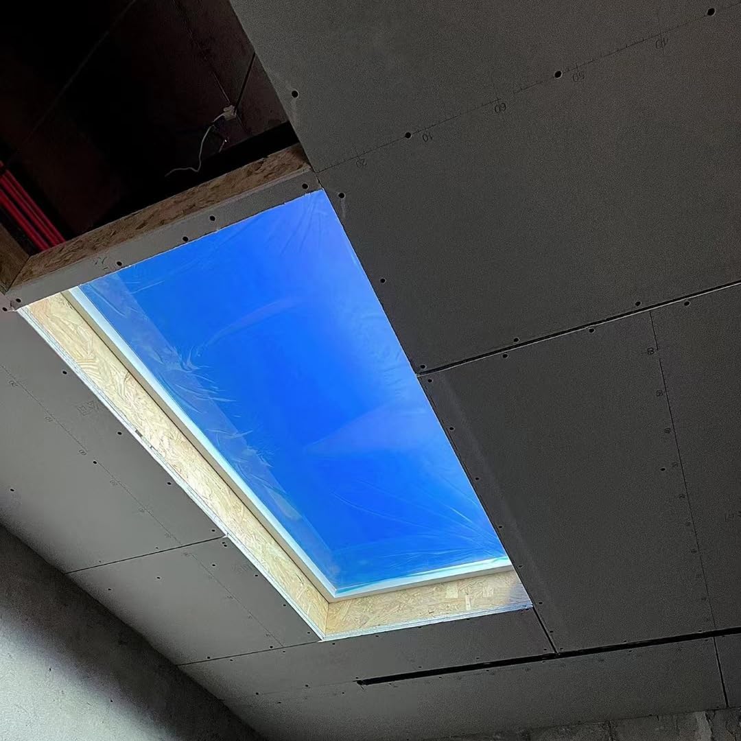 Tuya Smart Blue Sky Light Sun Mode Natural Light Installation Basement Kitchen Bedroom Living Room Hotel Lobby Aisle Simple led Ceiling Skylight (2X4X0.7FT)