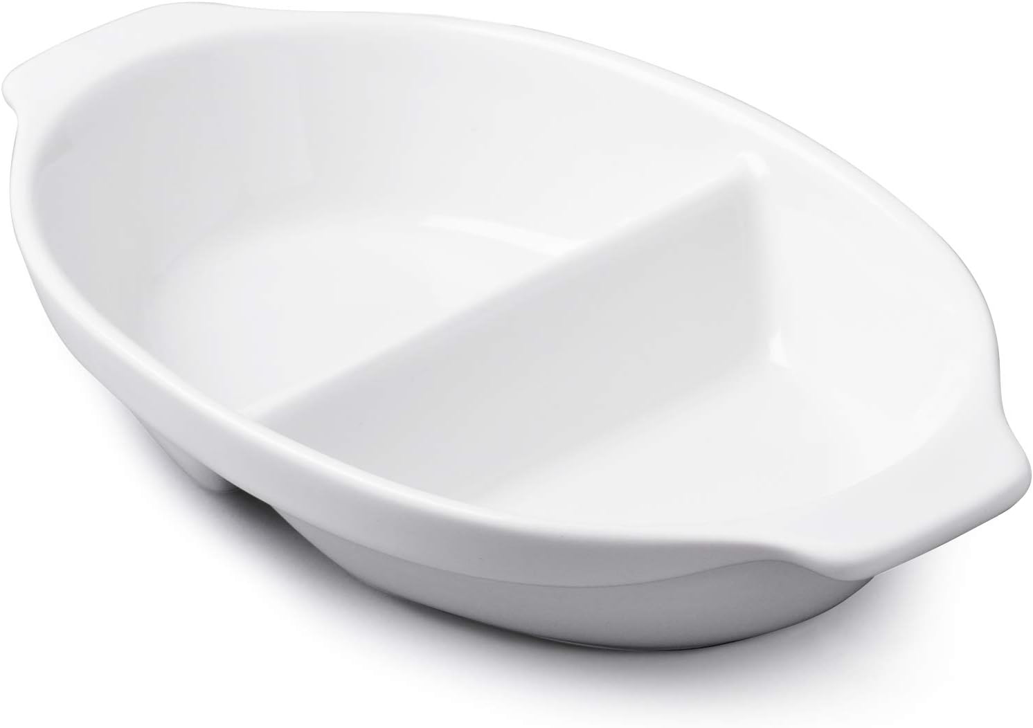 WM Bartleet & Sons 1750 T397 Traditional Porcelain Small Divided Vegetable and Sides Serving Dish 22cm – White
