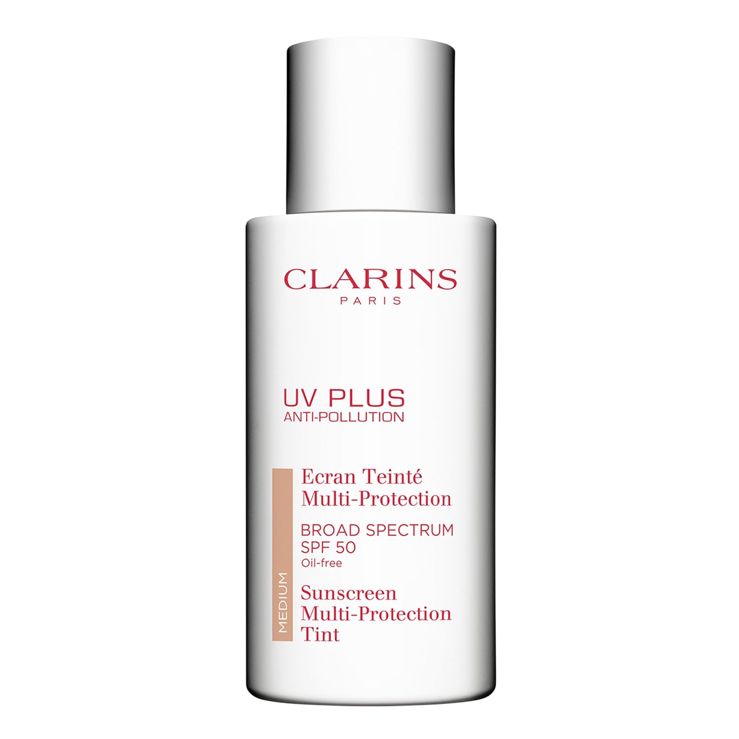 Clarins UV Plus Anti-Pollution, Broad Spectrum SPF 50 Tinted Face Sunscreen | Sheer Finish | Lightweight and Oil-Free | Triple Protection From UVA/UVB Rays, Free Radicals and Pollutants
