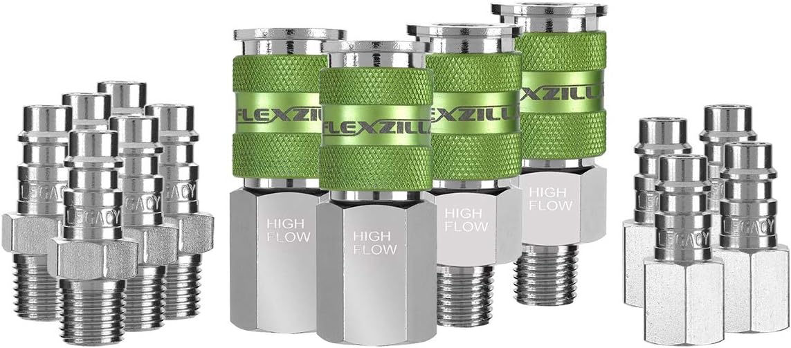 Flexzilla Pro High Flow Coupler & Plug Kit, 1/4" NPT, 14-Piece - A53458FZ